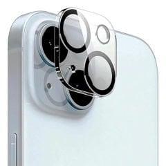 Microcase iPhone 15-15 Plus 3D Kamera Camı Lens Koruyucu Glass Şeffaf Night DELUX version-AL3403