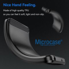 Microcase Iphone 15 Plus Brushed Carbon Fiber Silikon Kılıf - Siyah AL3332