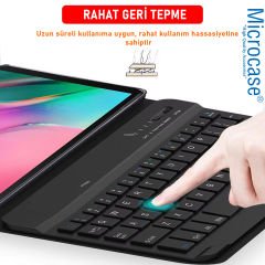 Microcase Lenovo Tab M10 10.1 TB-X605F TB-X505F ile uyumlu Bluetooth Türkçe Klavyeli Standlı Kılıf AL4824 ITHL
