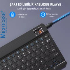 Microcase Lenovo Tab M10 10.1 TB-X605F TB-X505F ile uyumlu Bluetooth Türkçe Klavyeli Standlı Kılıf AL4824 ITHL