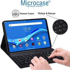 Microcase Lenovo Tab M10 10.1 TB-X605F TB-X505F ile uyumlu Bluetooth Türkçe Klavyeli Standlı Kılıf AL4824 ITHL