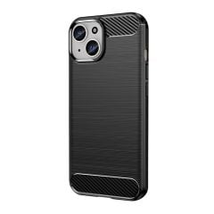 Microcase Iphone 15 Plus Brushed Carbon Fiber Silikon Kılıf - Siyah AL3332