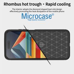 Microcase Iphone 15 Plus Brushed Carbon Fiber Silikon Kılıf - Siyah AL3332