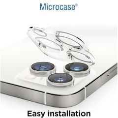 Microcase iPhone 15 Pro-15 Pro Max Uyumlu 3D Kamera Camı Lens Koruyucu Glass Şeffaf Night DELUX version-AL3403