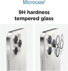 Microcase iPhone 15 Pro-15 Pro Max Uyumlu 3D Kamera Camı Lens Koruyucu Glass Şeffaf Night DELUX version-AL3403