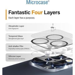 Microcase iPhone 15 Pro-15 Pro Max Uyumlu 3D Kamera Camı Lens Koruyucu Glass Şeffaf Night DELUX version-AL3403