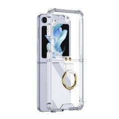 Microcase Samsung Galaxy Z Flip 6 Parmak Tutuculu Köşe Korumalı Kılıf - AL3162
