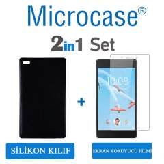 Lenovo Tab 4 7 TB-7504 Silikon Kılıf Siyah+EKRAN KORUMA(SEÇ)