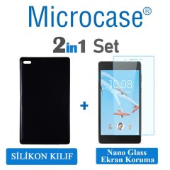 Lenovo Tab 4 7 TB-7504 Silikon Kılıf Siyah+EKRAN KORUMA(SEÇ)