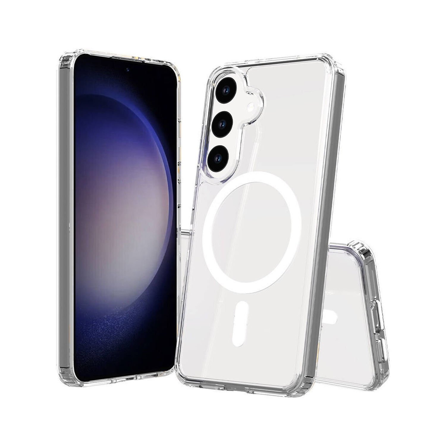 Microcase Samsung Galaxy S24 FE için Magsafe Manyetik Darbeye Dayanıklı Yarı Esnek Plastik TPU  Kılıf - AL8115