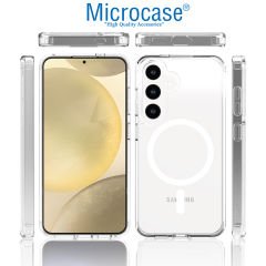 Microcase Samsung Galaxy S24 FE için Magsafe Manyetik Darbeye Dayanıklı Yarı Esnek Plastik TPU  Kılıf - AL8115