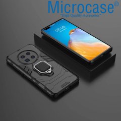 Huawei Mate 40 Pro Batman Serisi Yüzük Standlı Armor Kılıf - Siyah
