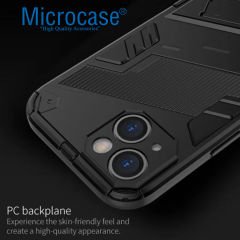 Microcase Iphone 15 Matrix Serisi Armor Standlı Perfect Koruma Kılıf - Siyah AL3416