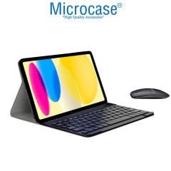 Microcase iPad 10.Nesil 10.9 inch 2022 Bluetooth Klavye ve Mouse + Standlı Kılıf - BKK6