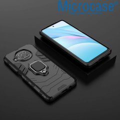 Xiaomi Mi 10T Lite Batman Serisi Yüzük Standlı Armor Kılıf - Siyah