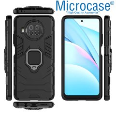 Xiaomi Mi 10T Lite Batman Serisi Yüzük Standlı Armor Kılıf - Siyah