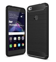 Huawei P9 Lite 2017 Brushed Carbon Fiber Silikon TPU Kılıf