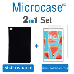 Microcase Lenovo Tab 4 8 Silikon Kılıf Siyah + EKRAN KORUMA(SEÇ)