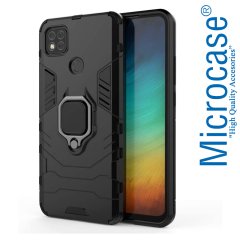 Xiaomi Redmi 9C Batman Serisi Yüzük Standlı Armor Kılıf - Siyah