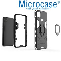 Xiaomi Redmi 9C Batman Serisi Yüzük Standlı Armor Kılıf - Siyah