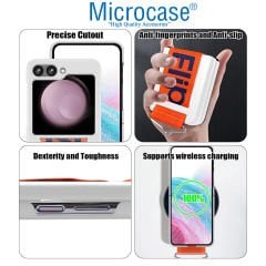 Microcase Samsung Z Flip 6 Parmak Tutuculu Kayış Askılı Plastik Kılıf - AL3007
