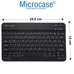 Microcase Samsung Tab A8 X207 X200 10.5 inch Bluetooth Klavye ve Mouse + Standlı Kılıf - BKK6