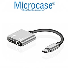 Type-C 2in1 Şarj ve Kulaklık Çevirici Adaptör Gümüş AL2301