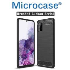 Microcase Samsung Galaxy A03S Brushed Silikon Kılıf - Siyah