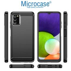 Microcase Samsung Galaxy A03S Brushed Silikon Kılıf - Siyah
