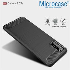 Microcase Samsung Galaxy A03S Brushed Silikon Kılıf - Siyah