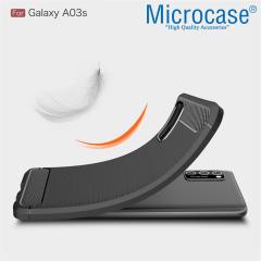 Microcase Samsung Galaxy A03S Brushed Silikon Kılıf - Siyah