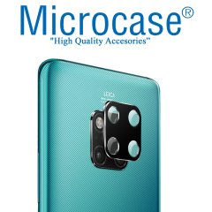 Huawei Mate 20X Kamera Camı Lens Koruyucu Glass Metal Çerçeveli - Siyah