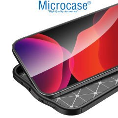 Microcase Iphone 15 Pro Leather Serisi Deri Efekt Silikon Kılıf - Siyah AL3337