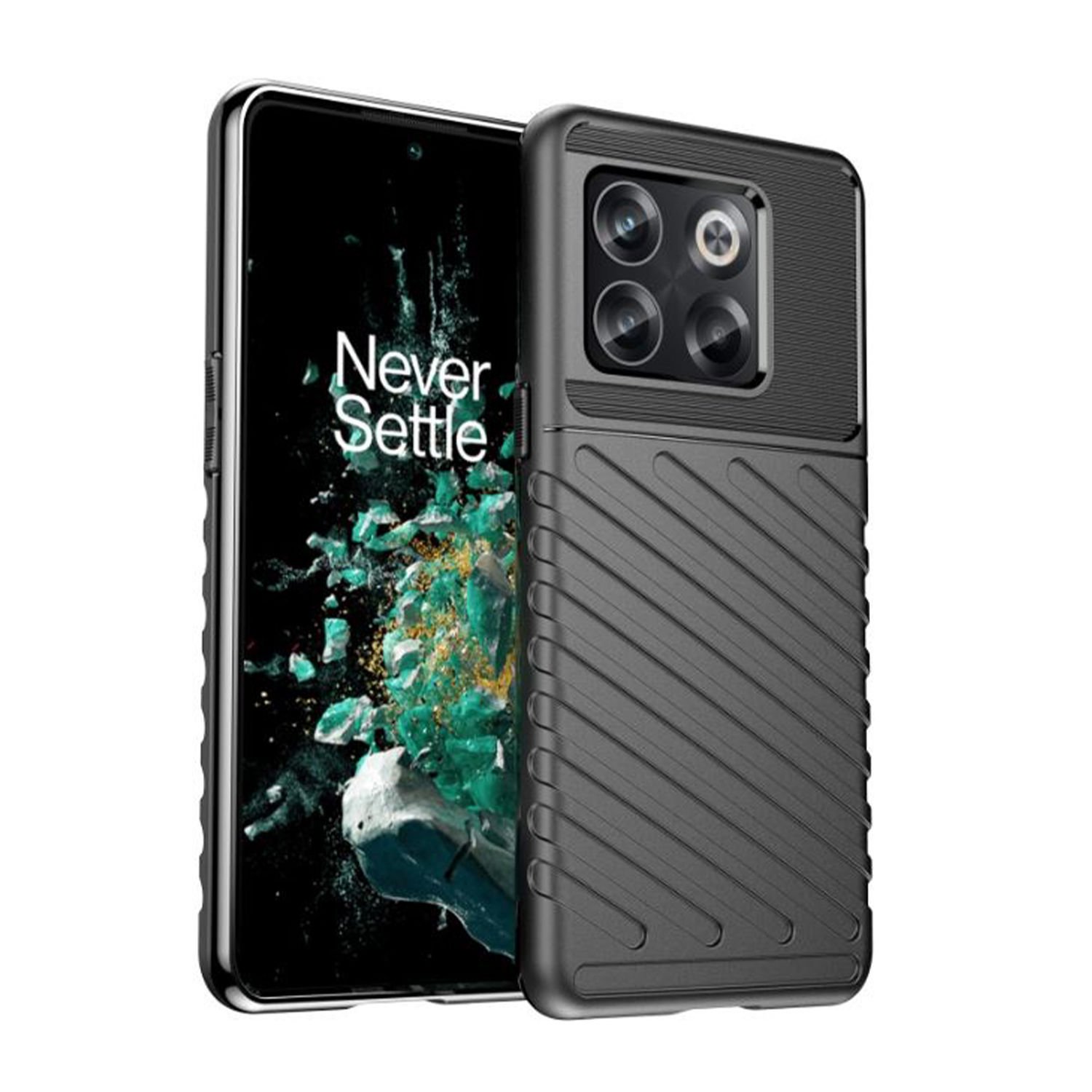 Microcase OnePlus Ace Pro 5G - OnePlus 10T 5G Thunder Serisi Darbeye Dayanıklı Silikon Kılıf - Siyah