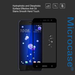 Htc U11 Tam Kaplayan Çerçeveli Tempered Cam Koruma