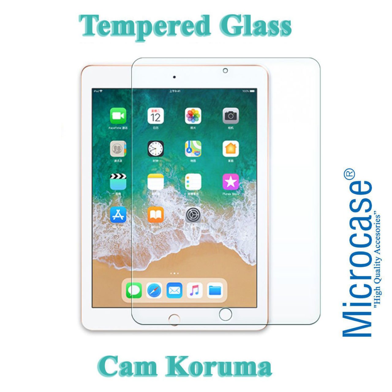 Microcase iPad Air 3.Nesil 10.5 2019 Tempered Glass Cam Koruma