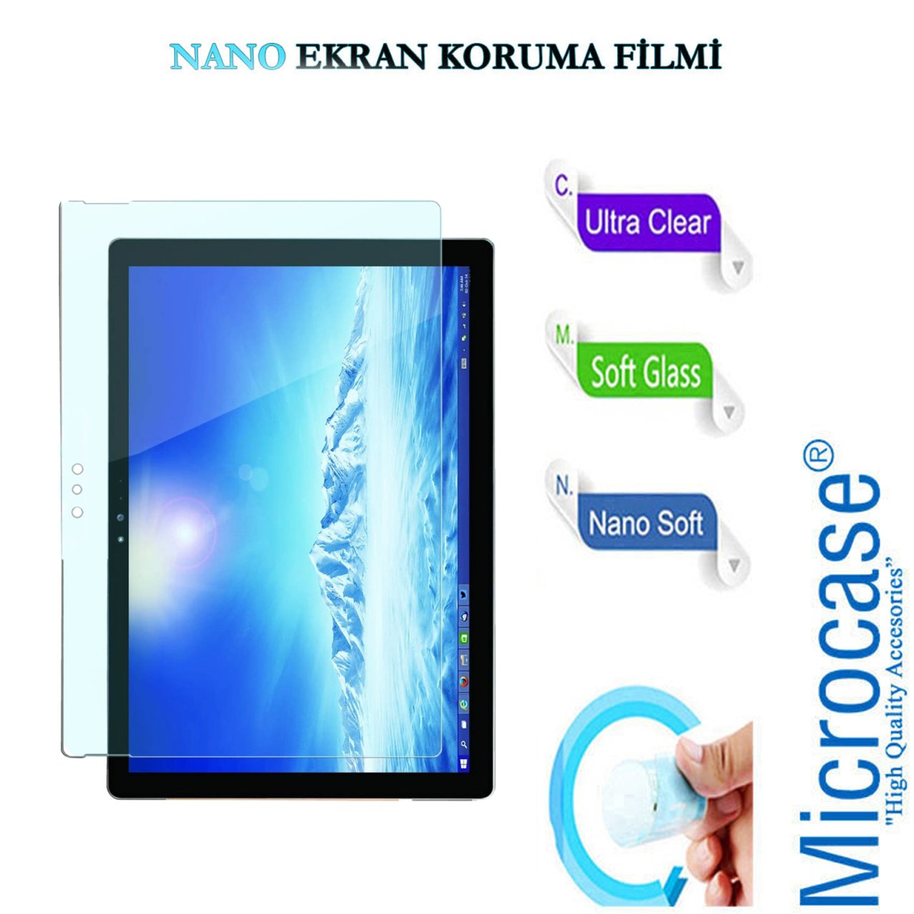 Microcase Microsoft Surface 3 10.8 inch Nano Esnek Ekran Koruma Filmi