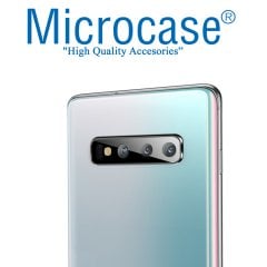 Samsung S10 Plus Kamera Camı Lens Koruyucu Glass Metal Çerçeveli - Siyah