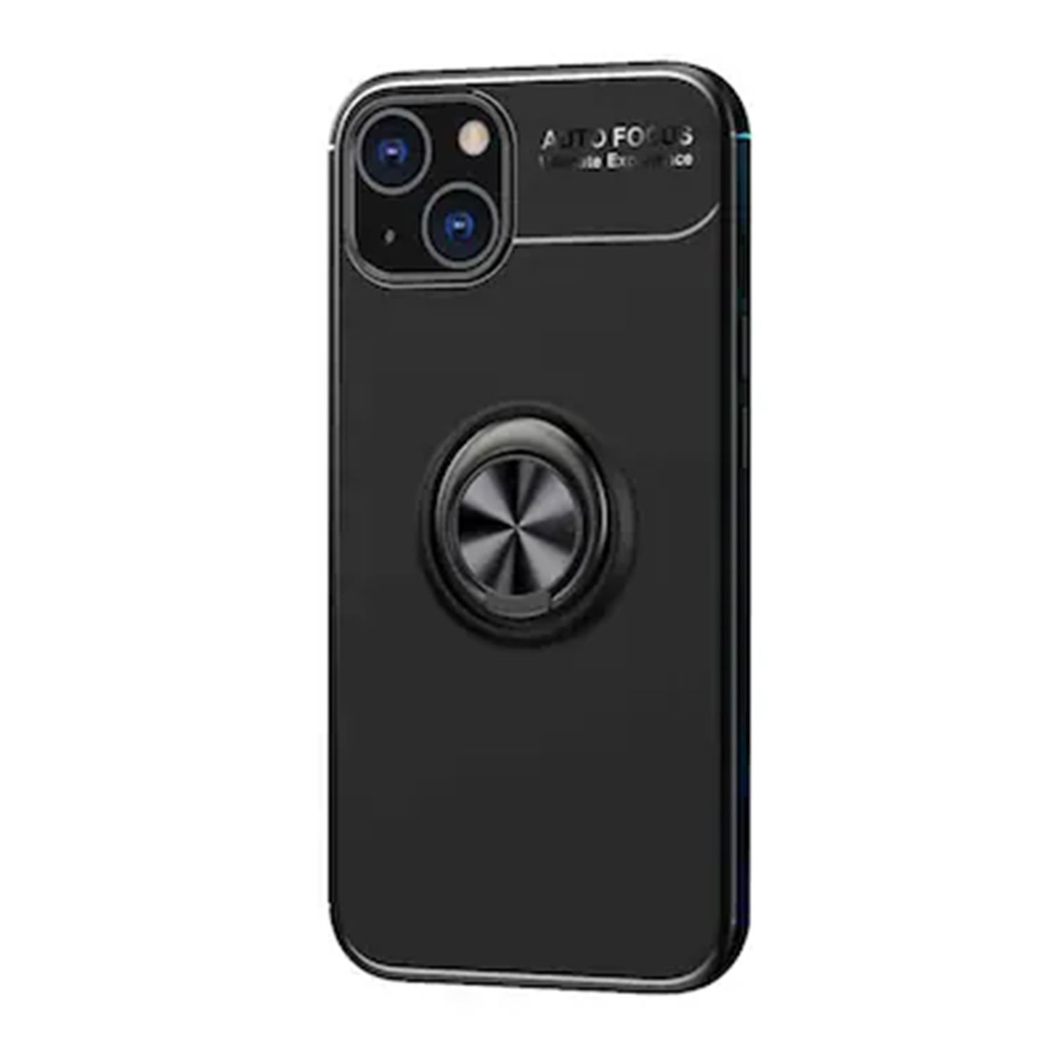 Microcase Iphone 15 Focus Serisi Yüzük Standlı Silikon Kılıf - Siyah AL3363