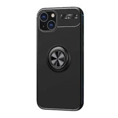 Microcase Iphone 15 Focus Serisi Yüzük Standlı Silikon Kılıf - Siyah AL3363