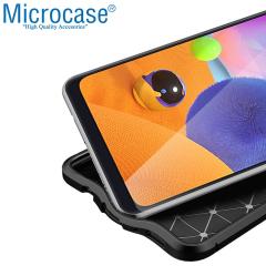 Microcase Samsung Galaxy A03S Leather Silikon Kılıf - Siyah