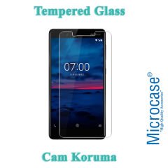 Microcase Nokia 1 Plus Brushed Carbon Fiber Silikon Kılıf + Tempered Glass Cam Koruma