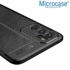 Microcase Oppo Reno 6 Leather Silikon Kılıf - Siyah