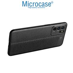 Microcase Oppo Reno 6 Leather Silikon Kılıf - Siyah