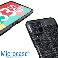 Microcase Samsung Galaxy M33 5G Leather Tpu Silikon Kılıf - Siyah