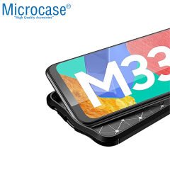 Microcase Samsung Galaxy M33 5G Leather Tpu Silikon Kılıf - Siyah