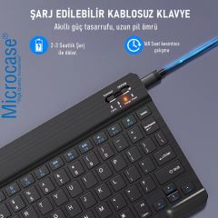 Microcase Lenovo Tab P11 2.Jenerasyon 11.5 inch Tablet ile uyumlu Bluetooth Türkçe Klavyeli Standlı Kılıf AL4824 ITHL