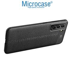 Microcase Samsung Galaxy S22 5G Leather Silikon Kılıf - Siyah