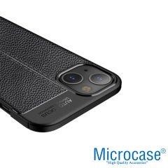 Microcase Apple iPhone 14 Leather Tpu Silikon Kılıf - Siyah