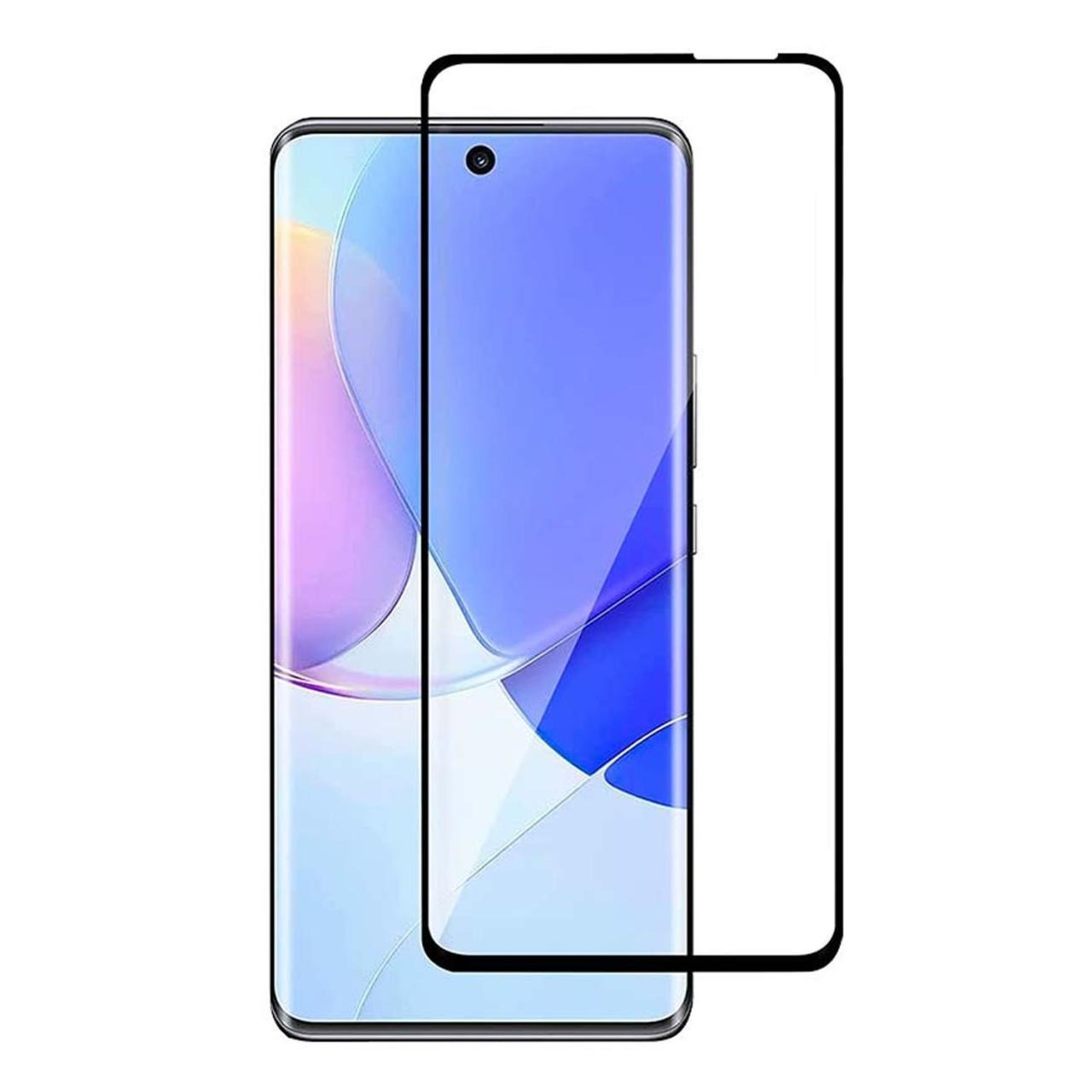 Microcase Huawei Nova 9 SE Tam Kaplayan Çerçeveli Cam Koruma - Siyah